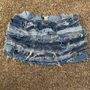 Women's Blue and Navy Skirt